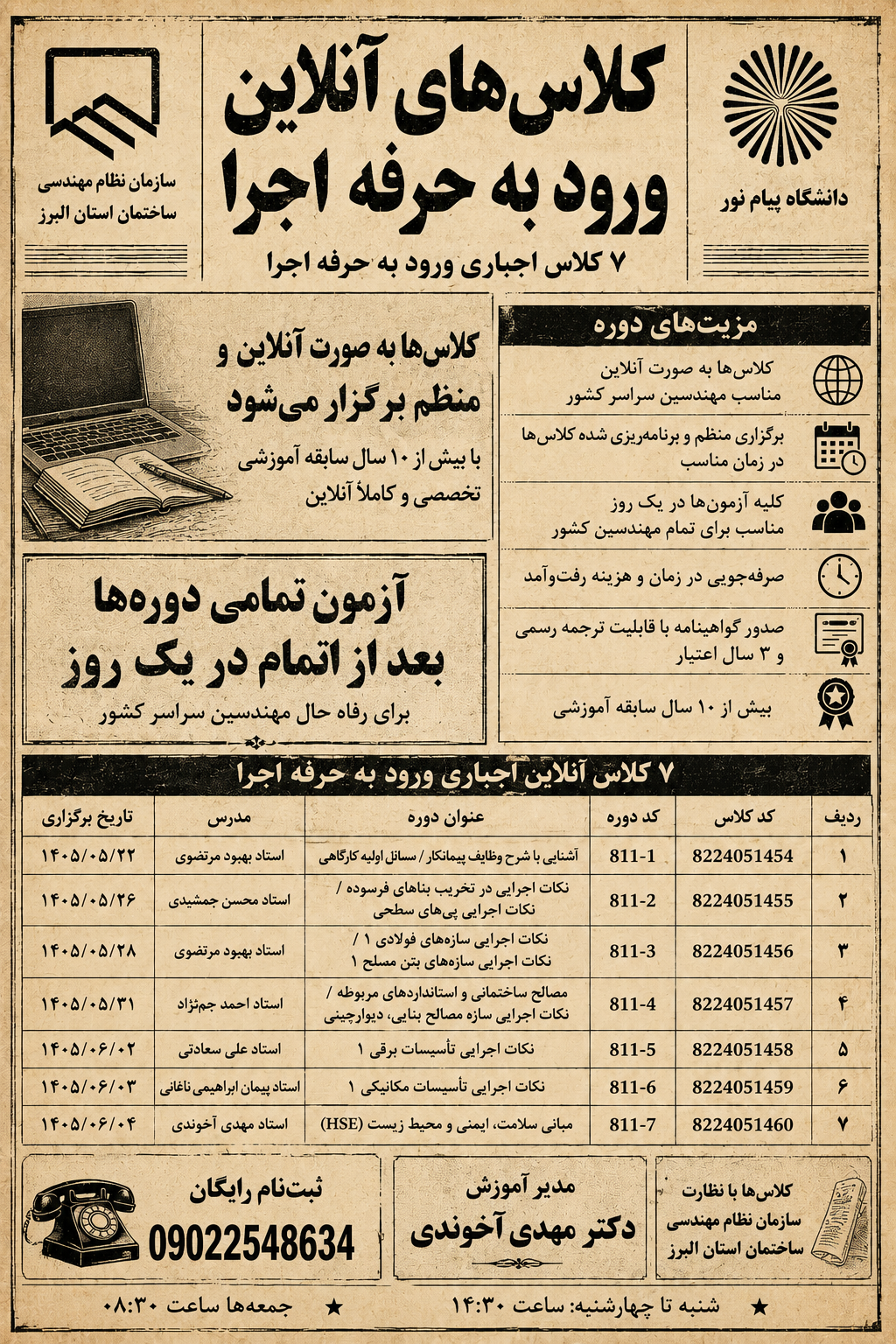 کلاس های آنلاین ورود به حرفه اجرا دکتر مهدی آخوندی